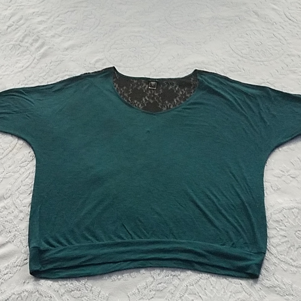 Torrid 3/4 Sleeve Top with Lace Back